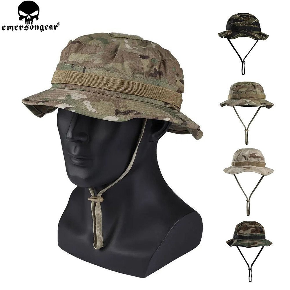 EmersonGear Aba Curta Verão Tático Boonie Chapéu Esportes Ao Ar Livre Boné Camo Acampamento À Prova De Sol Headwear Cami