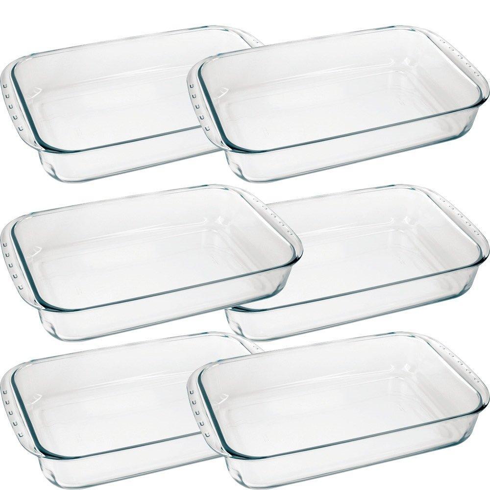 Conjunto de Assadeiras Marinex Lasanheira Retangular Funda 5 Litros 6 Peças