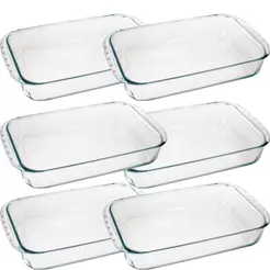 Conjunto de Assadeiras Marinex Lasanheira Retangular Funda 5 Litros 6 Peças