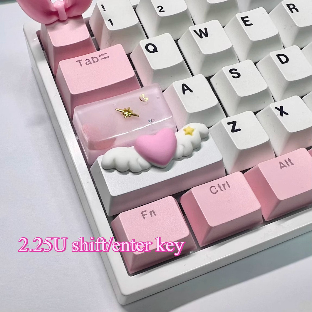 2.25u Shift/Entrar Asas De Amor Teclas Personalizadas Para Teclado Mecânico De Eixo Cruzado Tampas De Chave De Suplement