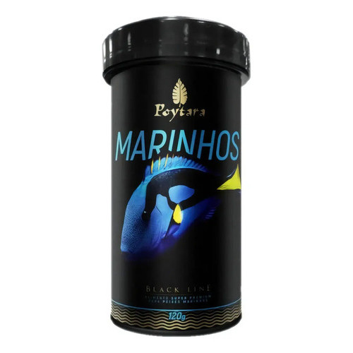 Ração Poytara Peixes Marinhos Black Line 120gr Pellets M