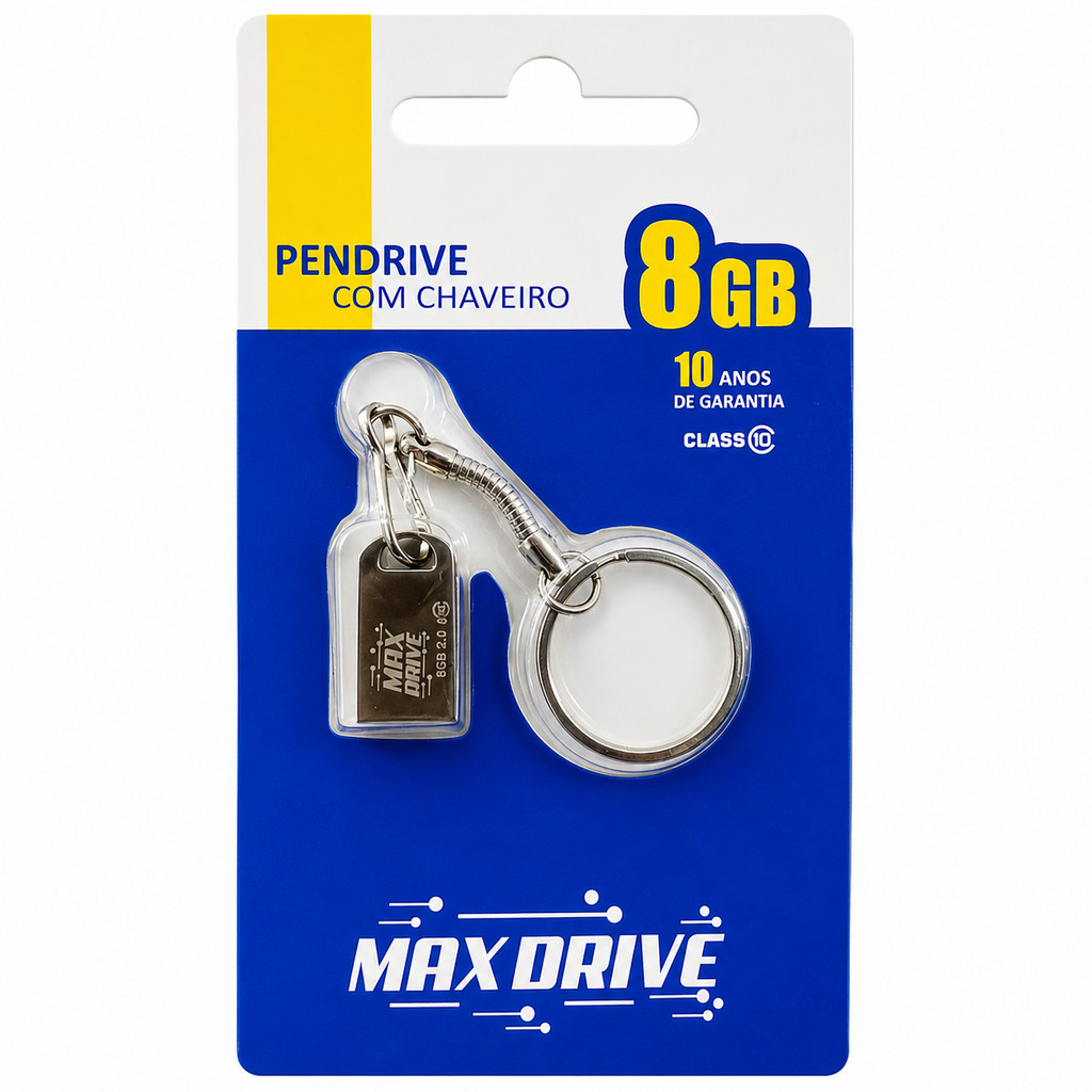 Pendrive com chaveiro 8GB Max Drive Armazenamento