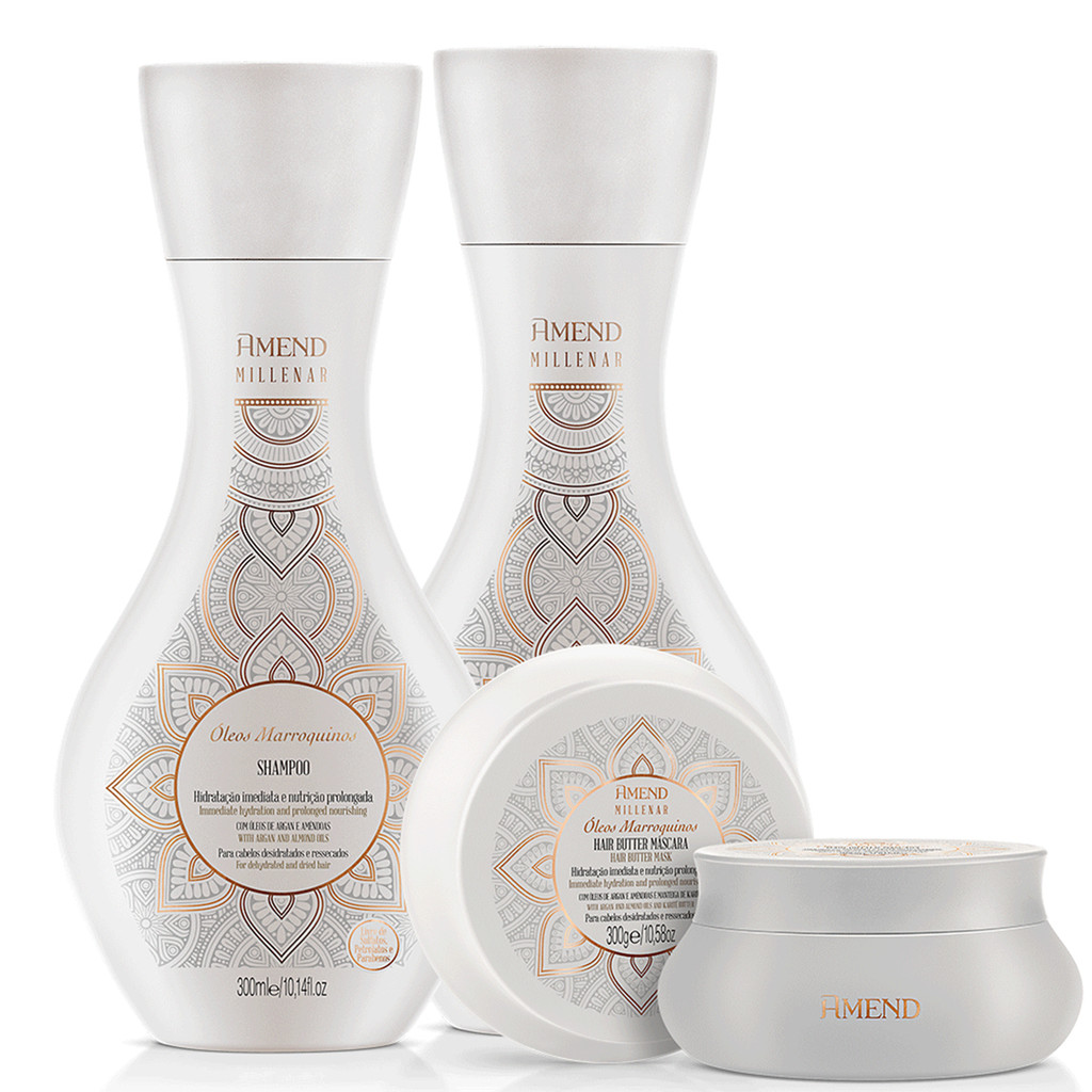 Amend Kit Óleos Marroquinos - Shampoo, Condicionador e Máscara