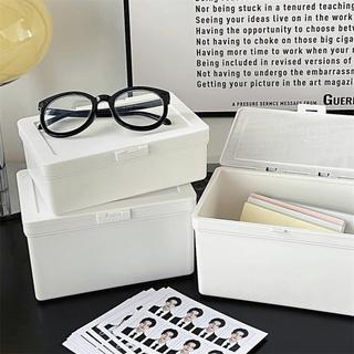 Novo estilo ins branco Flip caixa de armazenamento para fora cartão manual Material Anti-poeira armazenamento Desktop pa
