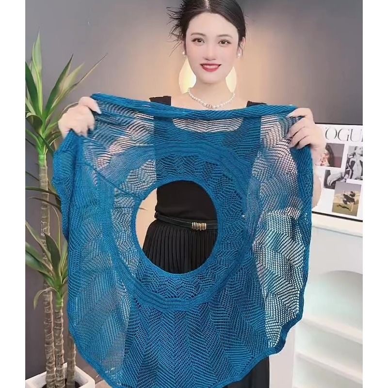 Ar condicionado xale colete de seda gelo malha pequeno xale proteção da coluna Cervical protetor solar senhora xale moda