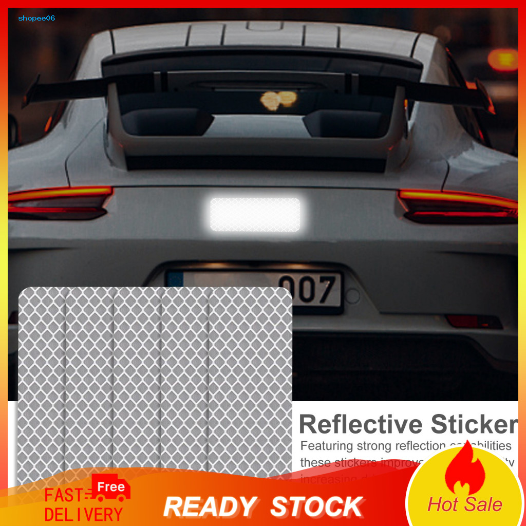 Waterproof Car Decals Eye-catching Vehicle Decoration 10pcs Reflective Stickers Uv Resistant Self Adhesive Strong Sticki