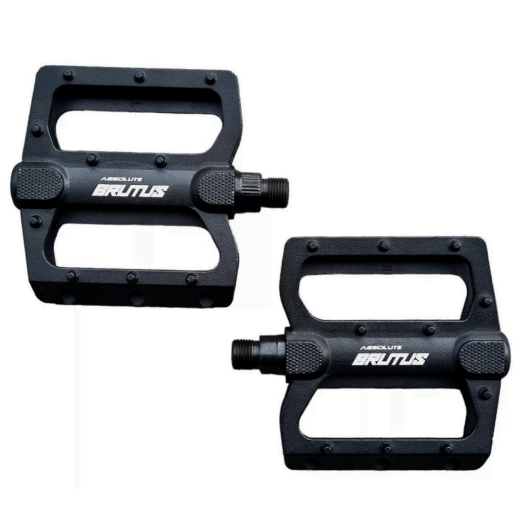 Par Pedal Plataforma Absolute Brutus Flat Aço Rosca Grossa 9/16 Aderência e Resistência MTB Speed