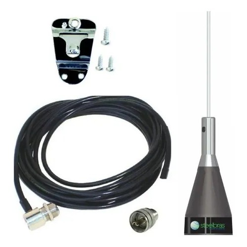 Antena Veicular Vhf 1/4 Cabo Coaxial 5m S Ptt Brinde Ap10186