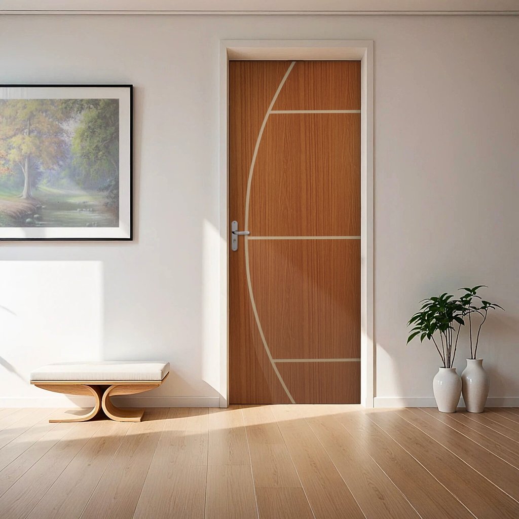 Folha de Porta Madeira Decorada 210x80cm Espessura 3,5cm Gaúcha MGM Marrom/Mogno Mogno