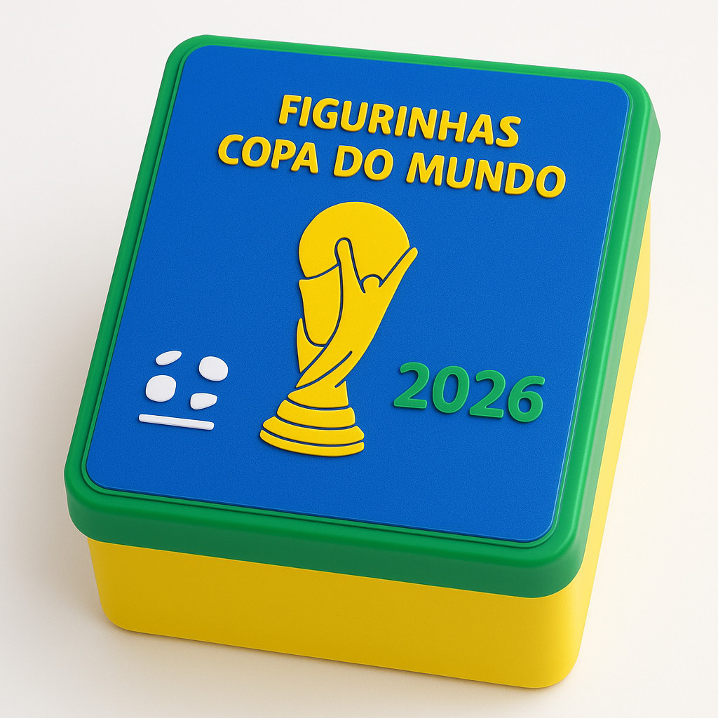 Caixa Organizadora para Figurinhas da Copa do Mundo 2026 de Futebol - Compacta e Segura