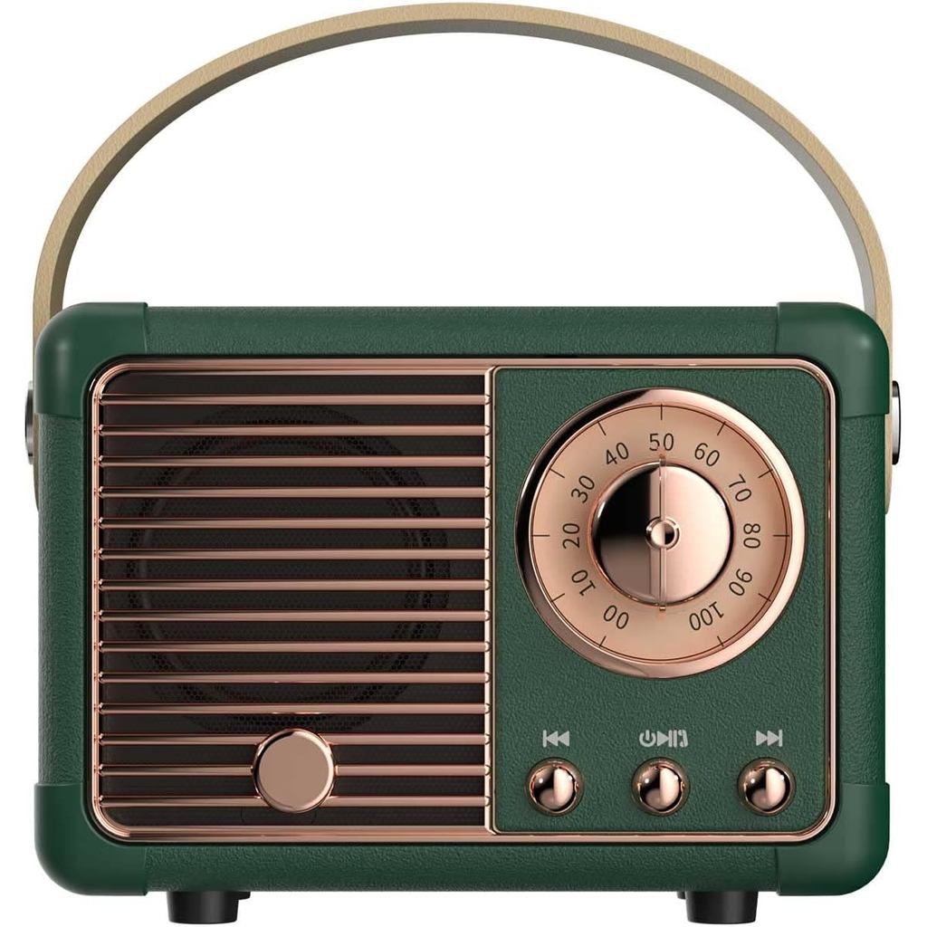Caixa de Som Bluetooth Retro Dosmix, Mini Caixa de Som Sem Fio de Decoração Vintage, Caixa de Som Pequena e Portátil par