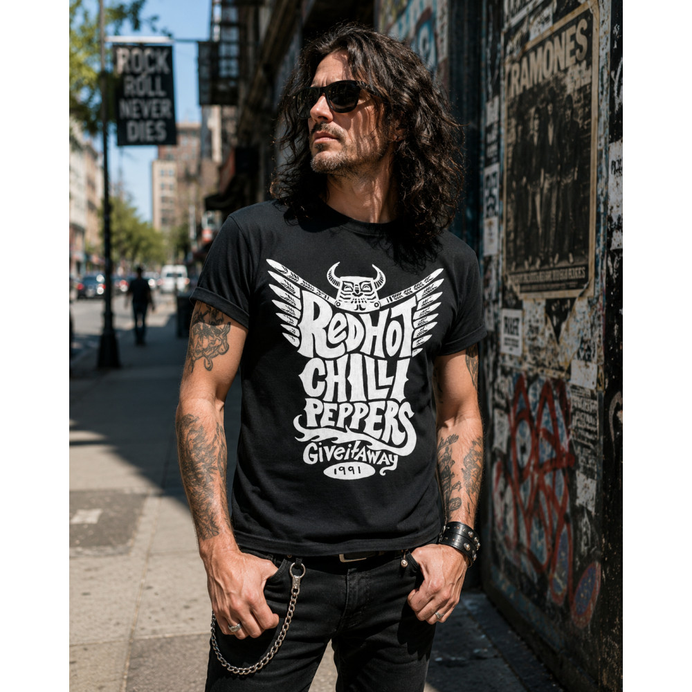 Camiseta Red Hot Chili Give It Away Peppers Camisa Rock Rhcp