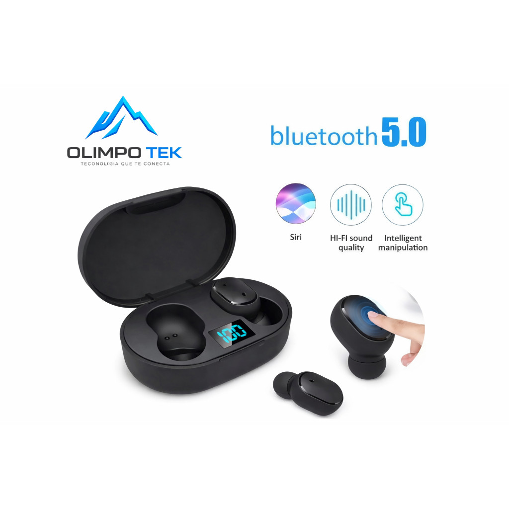 Fone De Ouvido Sem Fio Bluetooth TWS AirDots E6S Fones Para Android / Ios iphone Preto