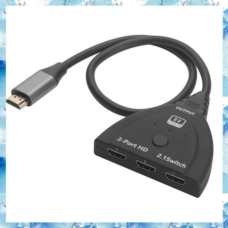 [Bcd] 8K 60Hz-Interruptor Compatível Com 3 Portas KVM Splitter 3 Entradas 1 Hub De Porta De Saída Para DVD PC Laptop TV