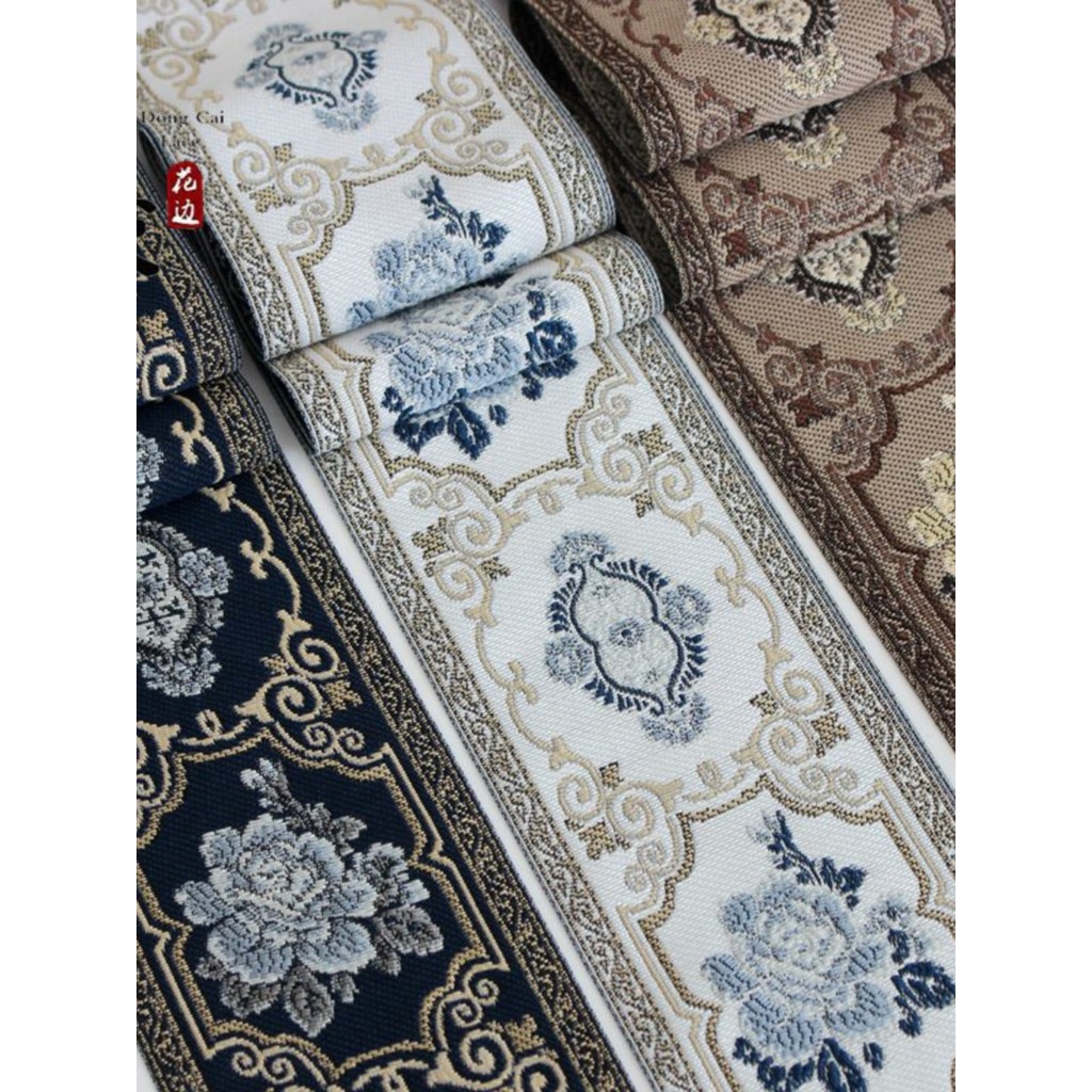 C estilo europeu All-Match cortina fita de renda acessórios DIY Jacquard cinto corredor de mesa sofá casa tecido decoraç