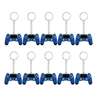 Kit 10 Chaveiros Gamer Controle Videogame Emborrachado Azul