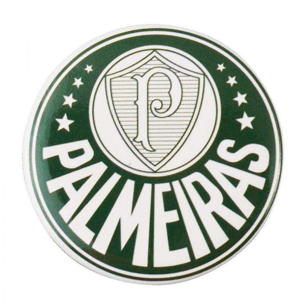 Broche Botton Pin Escudo Redondo 4x4cm - Palmeiras