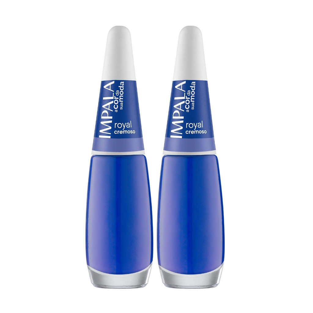 Kit 2 Esmalte Impala A Cor Da Moda Unha Azul Royal Cremoso em Oferta na Shopee