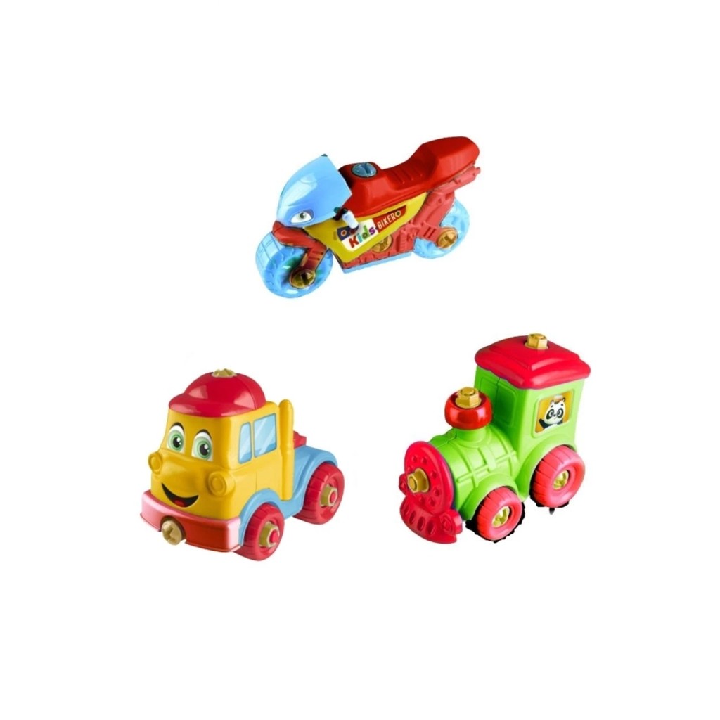 Kit Coleção Kids - Caminhãozinho, Motinha e Trenzinho Bebê Coordenação