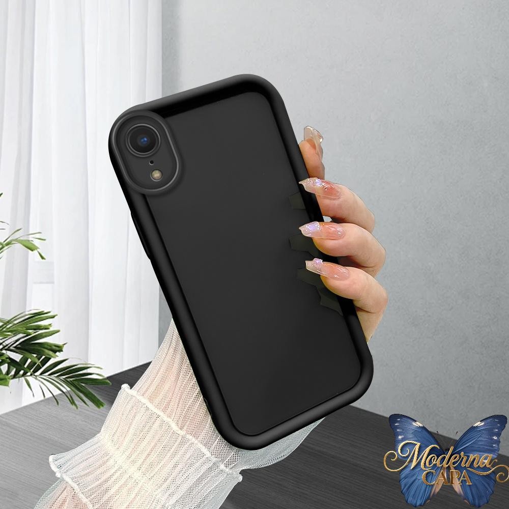 Capa Para iPhone XR Capinha Macio Normal Preto Silicone De Celular Case Preto Silicone Dupla 5000 TYB em Oferta na Shopee