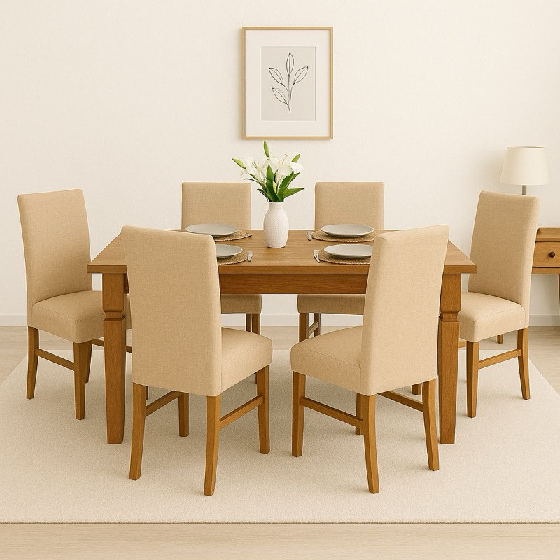 Kit 6 Capas De Cadeira Jantar em Malha Com Elástico em Oferta na Shopee