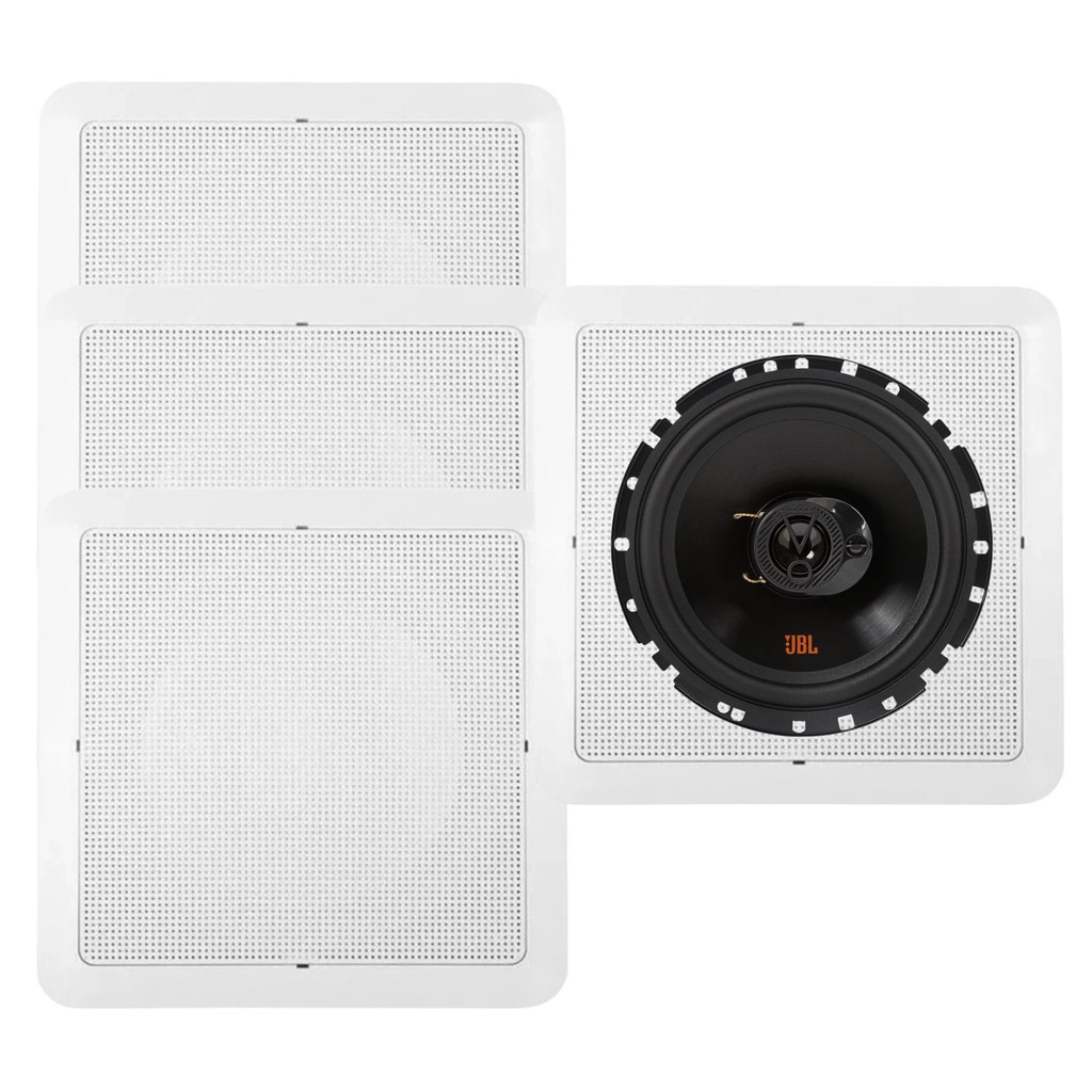4 Arandelas Quadrada Branca Teto Gesso Jbl 6p 6trfx55 220W