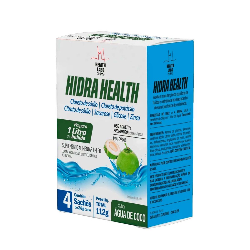 Hidra Health Sabor Água de Coco 4 Sachês 28g cada em Oferta na Shopee