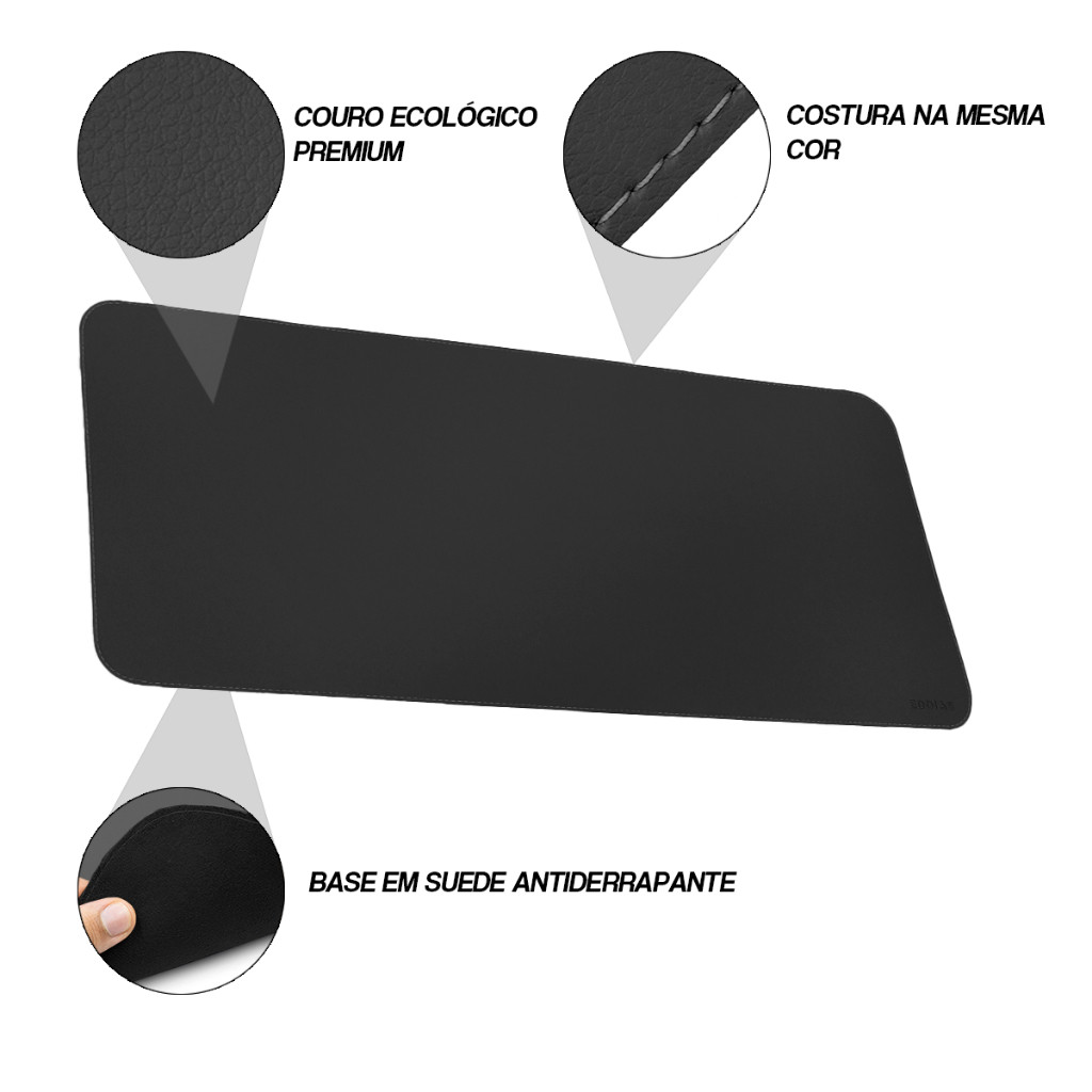 Mouse Pad Desk Pad Grande Escritório Ergonômico Mesa 90x40cm Em Couro Ecológico Office