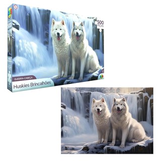 Quebra Cabeça Puzzle Cães Huskies Brincalhões 500 Peças em Oferta na Shopee