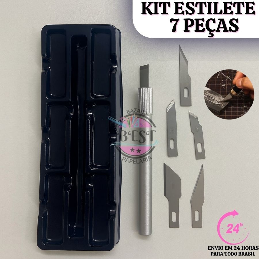 Estilete Precisao Cartonagem Scrapbook Maquete 06 Laminas 1 Estilete