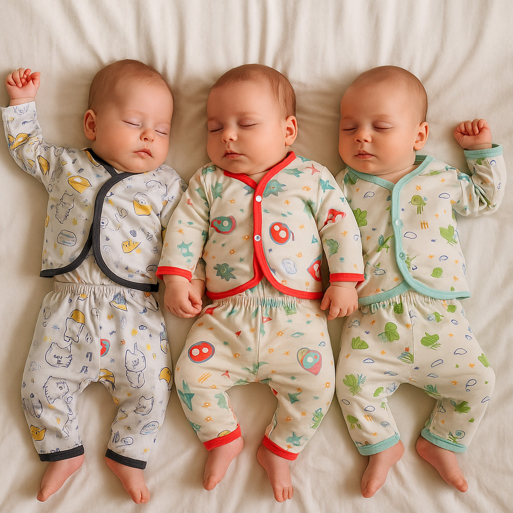 Kit 6 Peças 3 Conjunto Pijama Bebê Menino Menina 0 a 4 meses em Oferta na Shopee