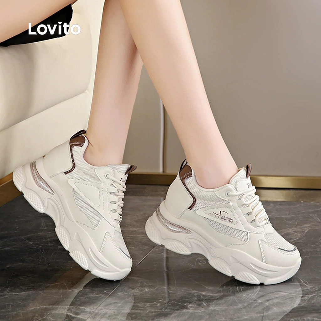 (facc) Lovito Tênis Esportivos de Sola Grossa para mulheres LFA91133 em Oferta na Shopee