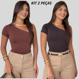 Kit 2 Ou 1 Unidade Blusa Feminina Mula Manca Suplex com Forro – Moda Blogueira Básica e Confortável em Oferta na Shopee