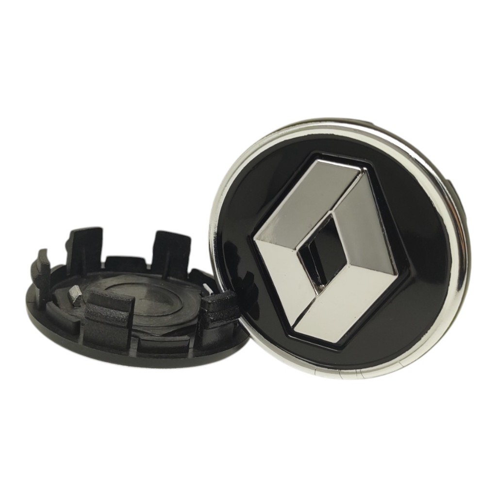 Kit 2 Calota Central Compatível c/Roda Kwid Captur Duster Fluence Logan Sandero Zoe Clio