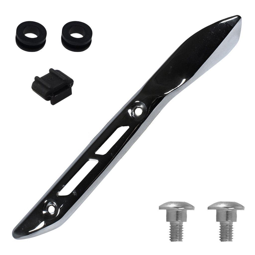 Protetor escape escapamento traseiro Biz 100 Biz 110 Pop 100 Pop 110 cromado com parafusos e coxins