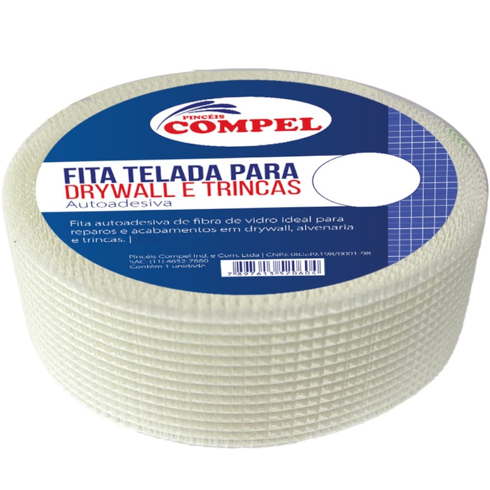 Detalhes do Tela adesiva trançada para drywall 50 mm x 90 m - 1.2060 - Compel