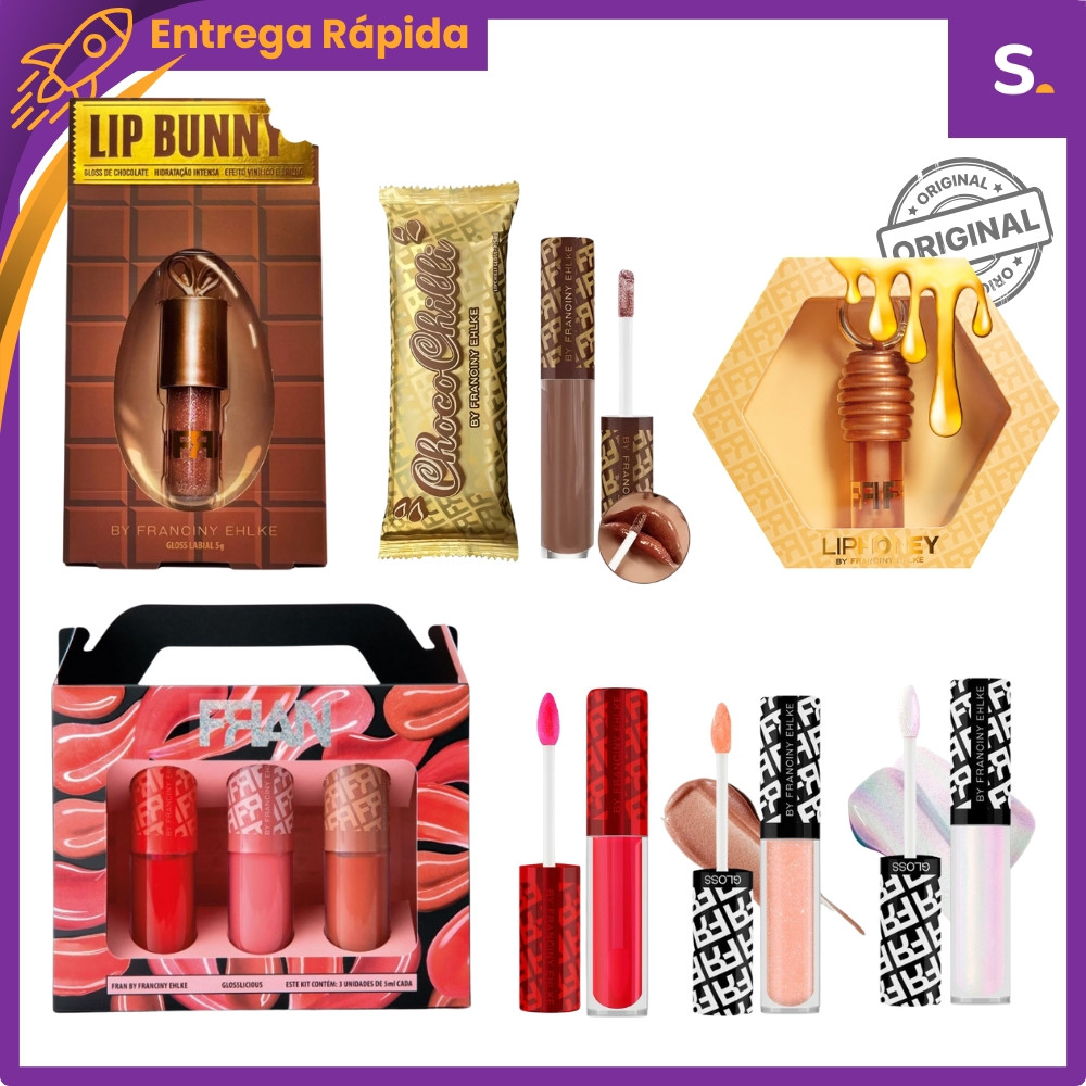 ORIGINAL Gloss Labial - LipHoney, Love Kit, ChocoChilli, Glosslicious - Fran By Franciny Ehlke