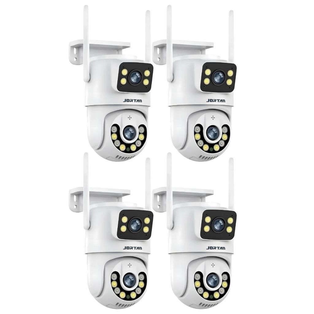 Kit 4 Câmera De Segurança a Prova de água Lente Dupla APP YOOSEE IP66 Camera IP WiFi 360 Cor Branco