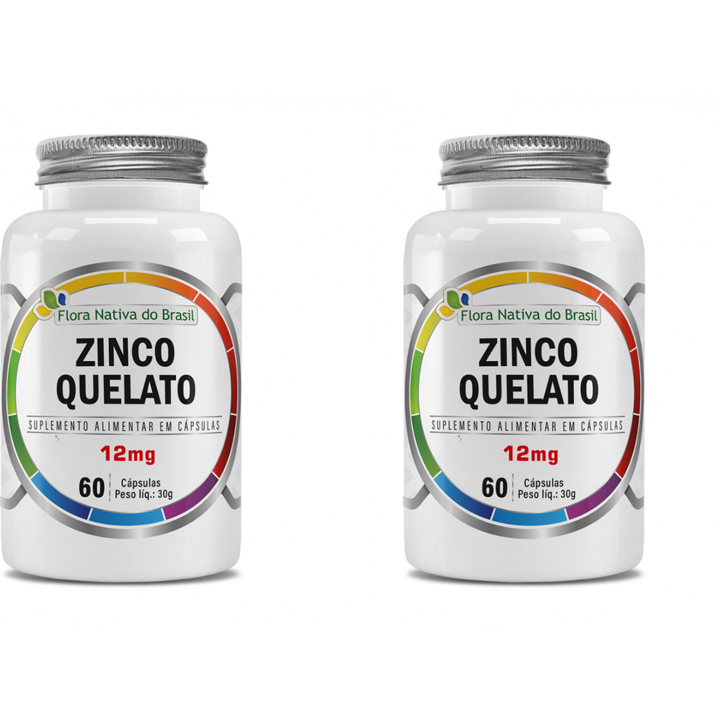 kit x2 Zinco Quelato (Zinco 12mg) 60 Cápsulas - Flora Nativa