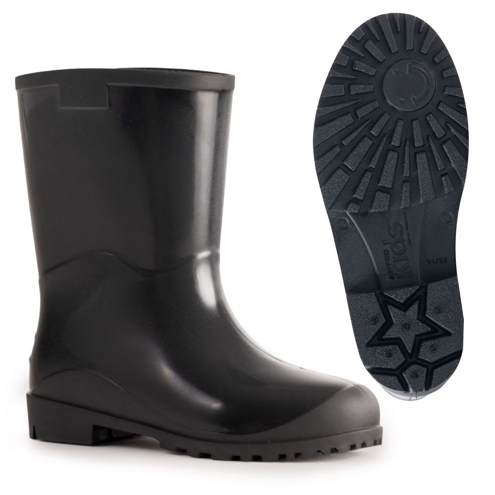 Bota Infantil Galocha Impermeável Borracha Kids Black