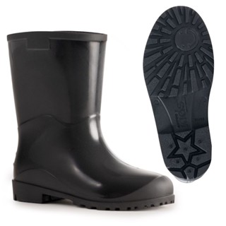 Bota Infantil Galocha Impermeável Borracha Kids Black em Oferta na Shopee