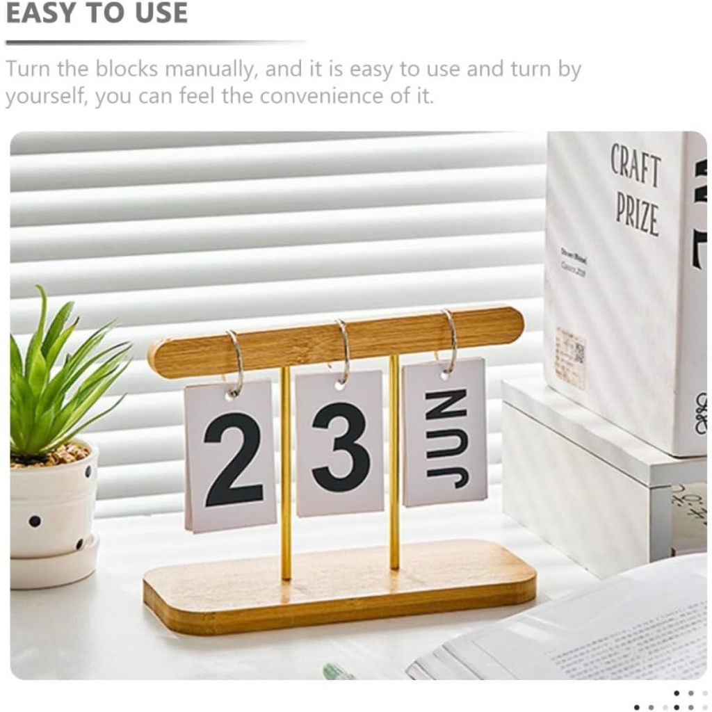 Calendário De Mesa Decorativo Dia E Mês Permanente