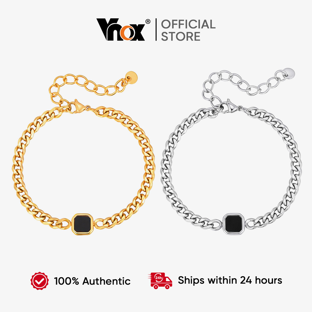 Pulseira De Aço Inoxidável Vnox Para Homens Joias Retrô Ajustáveis Tahan Karat
