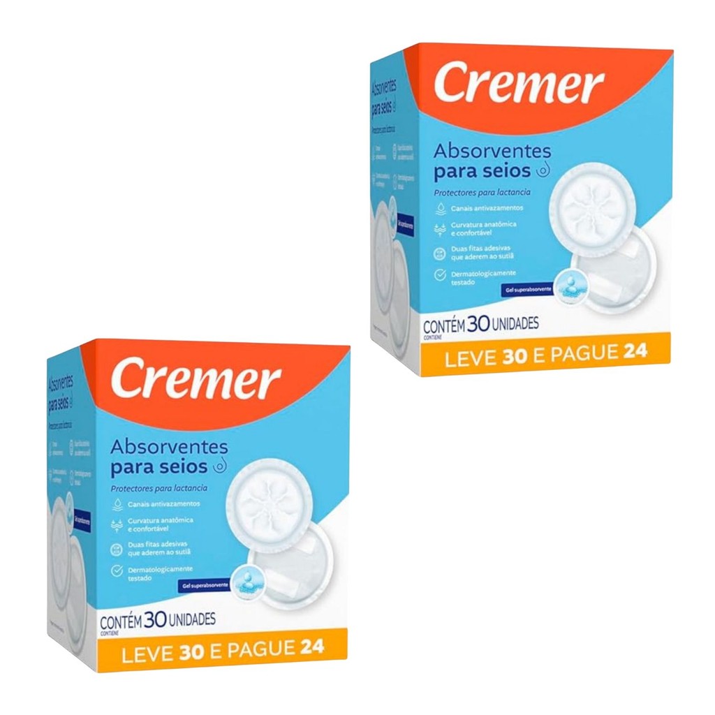 Kit C2 Absorvente para Seios leve 30 pague 24 - Cremer