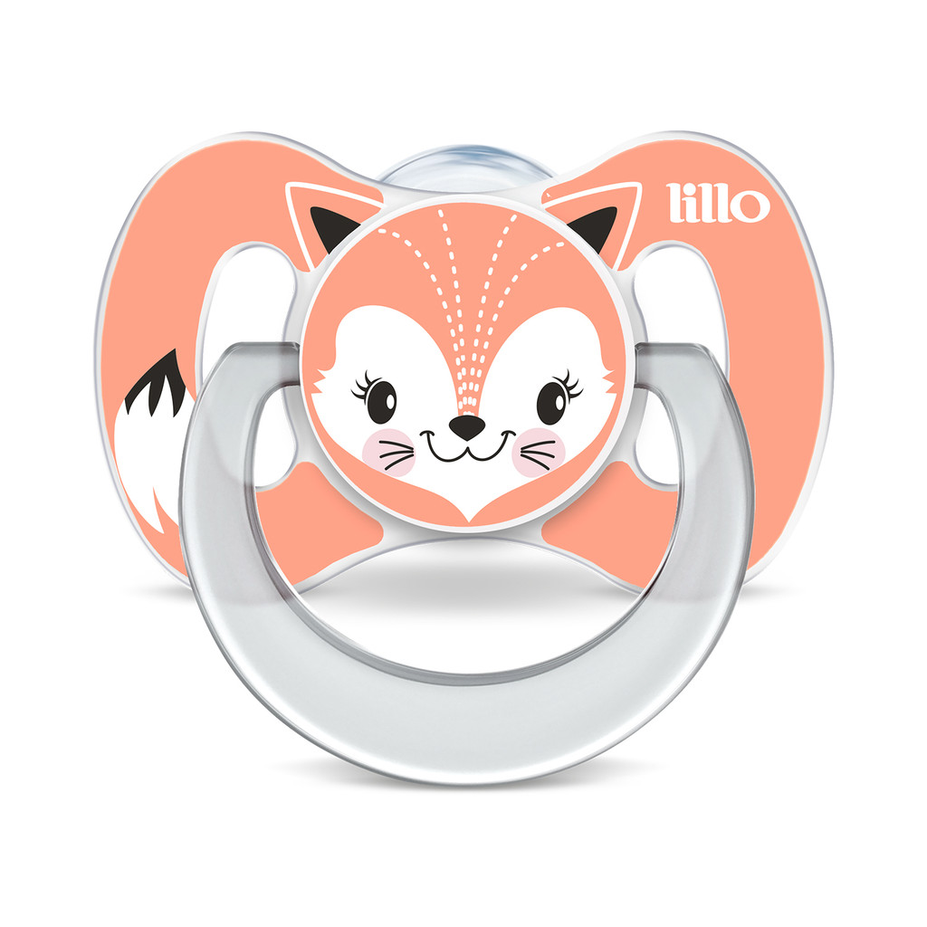 Chupeta Bico de Silicone Funny Animais 0m+ Rosa - Lillo em Oferta na Shopee