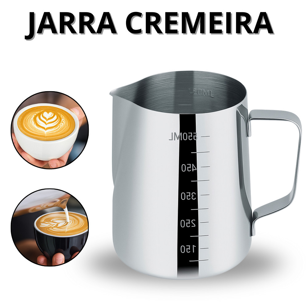 Cremeira Espumadora de Leite Pitcher Barista Jarra Leiteira Inox 350ml Latte Art em Oferta na Shopee