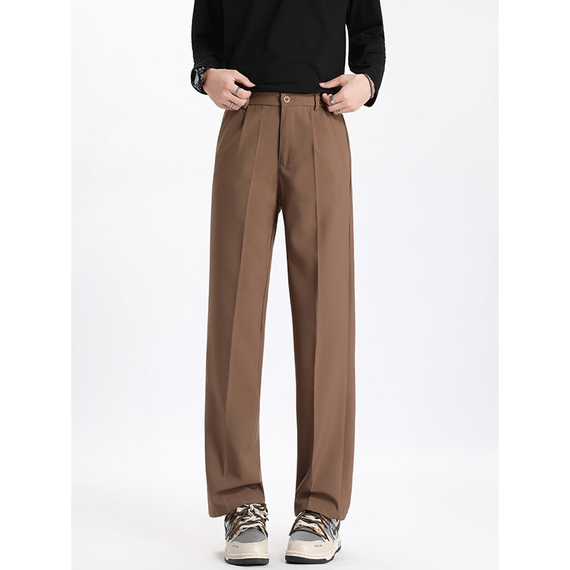 Primavera outono cleanfit perfil Drape calças masculinas na moda simples calças de perna reta High-End Casual calças de 