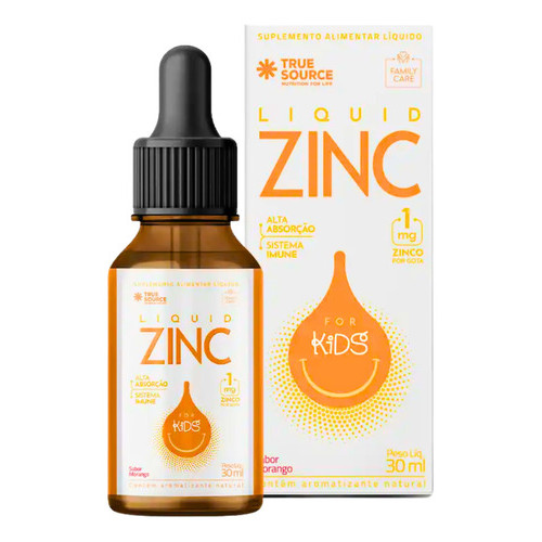 Liquid Zinc For Kids - 30ml Morango Imunidade - True Source