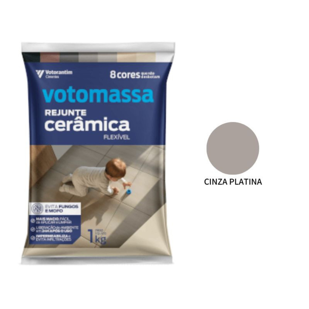 Rejunte Votoran 1KG Cinza Platina Para Cerâmica em Oferta na Shopee
