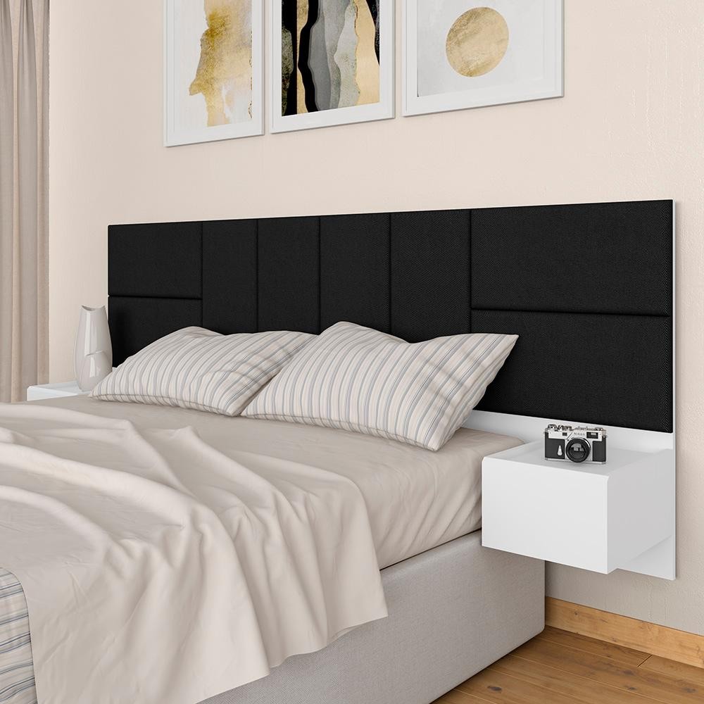 Cabeceira Suspensa Para Cama Queen Malibu Bran/preto -  M. Arapongas